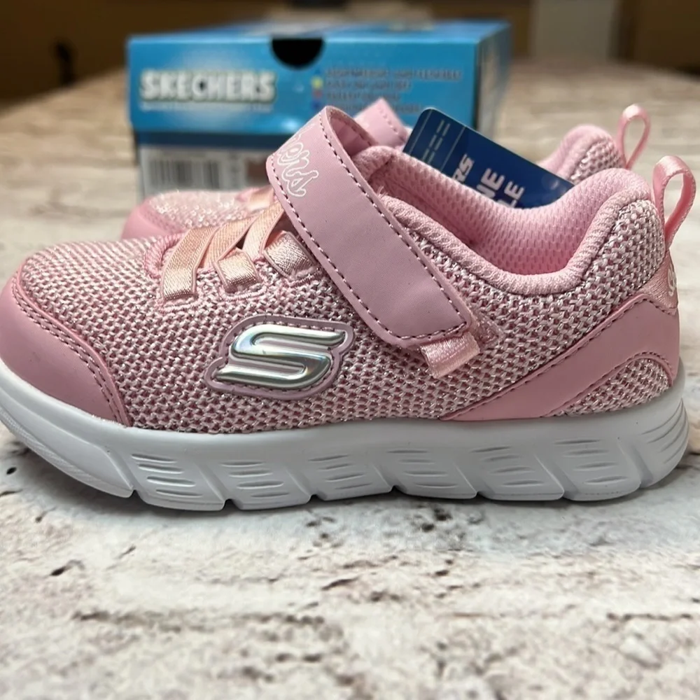 Sketchers Kids Sneakers Comfy Flex - Moving On Pink Sz 7
